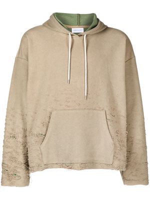 John Elliott distressed-effect pullover hoodie - Brown