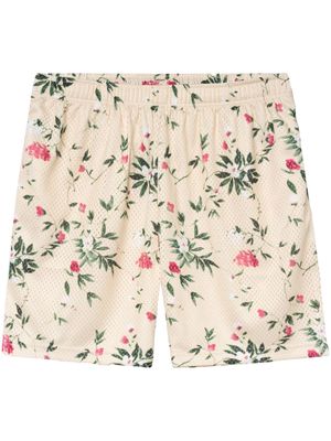 John Elliott floral-print perforated deck shorts - Neutrals