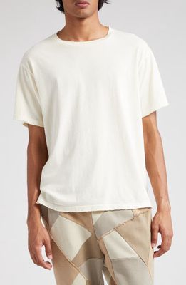 John Elliott Folsom Boxy Distressed T-Shirt in Vintage White