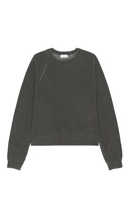 JOHN ELLIOTT Folsom Cropped Raglan Crew in Black