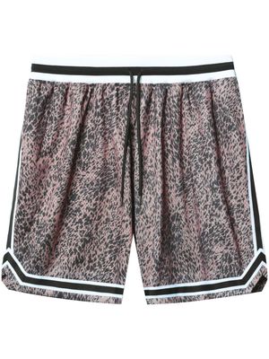 John Elliott Game animal-print track shorts - Black