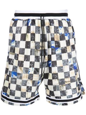 JOHN ELLIOTT Game Union Square-print shorts - Multicolour