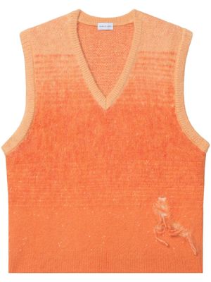 John Elliott gradient-effect V-neck vest - Orange