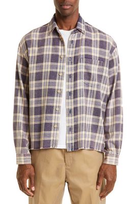 John Elliott Hemi Oversize Flannel Button-Up Shirt in Silverado Check