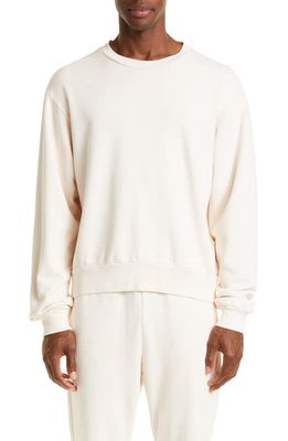 John Elliott Interval Cotton Fleece Crewneck Sweatshirt in Shell