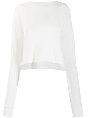 John Elliott jersey long-sleeved cropped T-shirt - White