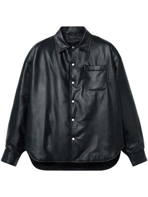 John Elliott leather Scout Overshirt - Black