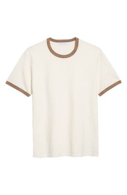 John Elliott Mineral Wash Ringer T-Shirt in Ivory X Bark