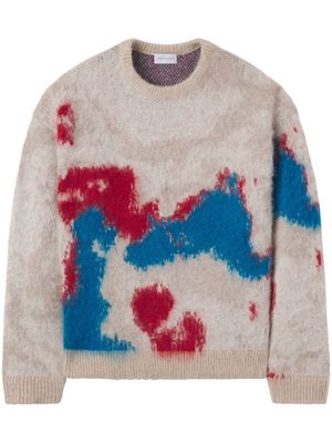 John Elliott mohair jacquard knitted sweater - Neutrals