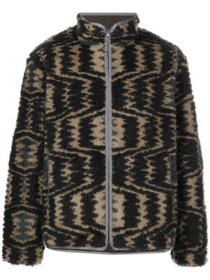 John Elliott Morgan jacquard-print fleece jacket - Brown