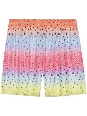 John Elliott polka dot-print gradient-effect shorts - Orange