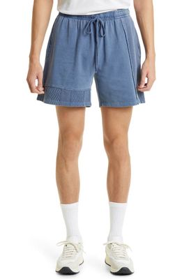 John Elliott Reconstructed Cotton Shorts in Washed Blue