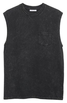 John Elliott Rodeo Mineral Wash Sleeveless Pocket T-Shirt in Black