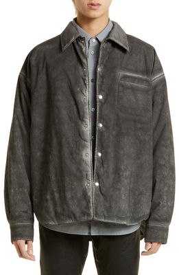 John Elliott Scout Thermolite Cold Dye Cotton Overshirt in Charcoal