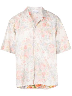 John Elliott shortsleeved floral-print shirt - White