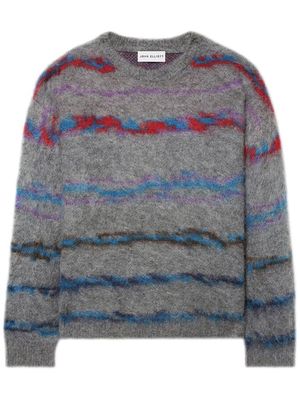 John Elliott stripe-effect knit jumper - Grey