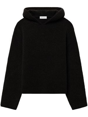 John Elliott waffle-knit cotton hoodie - Black