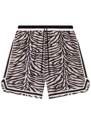John Elliott zebra-print track shorts - Black