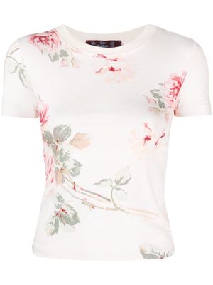 John Galliano Pre-Owned 1990s floral-print T-shirt - Neutrals