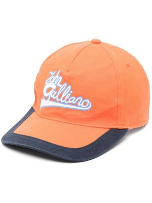 John Galliano Pre-Owned 2000s logo-print cotton cap - Orange