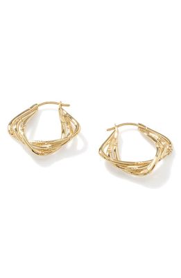 John Hardy Bamboo Twisted Hoop Earrings in Gold