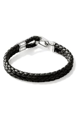 John Hardy Braided Leather Bracelet in Black 