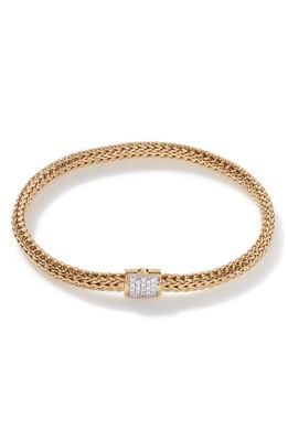 John Hardy Classic Chain Diamond Bracelet in Gold