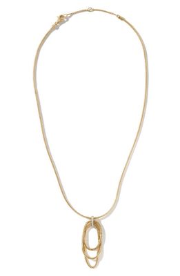 John Hardy Classic Chain Diamond Link Drop Pendant Necklace in Gold