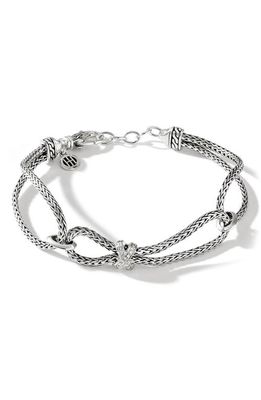 John Hardy Classic Chain Link Pavé Diamond Bracelet in Silver