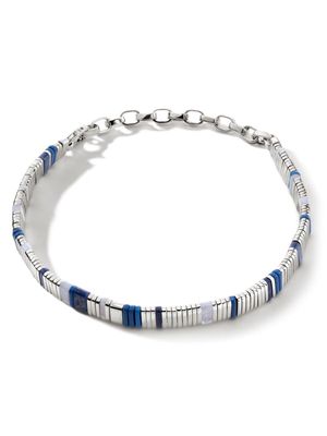 John Hardy Colourblock chain lapis lazuli bracelet - Silver