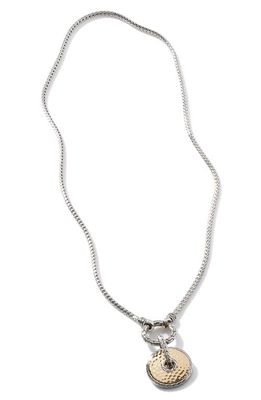 John Hardy Hammered Disc Pendant Necklace in Silver