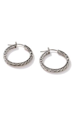 John Hardy Medium Classic Chain Hoop Earrings in Silver
