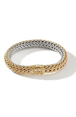John Hardy Men's Classic Chain 18K Gold & Sterling Silver Pavé Diamond Chain Bracelet