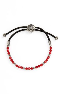 John Hardy Men's Classic Chain Beaded Friendship Bracelet in Silver/Red Coral