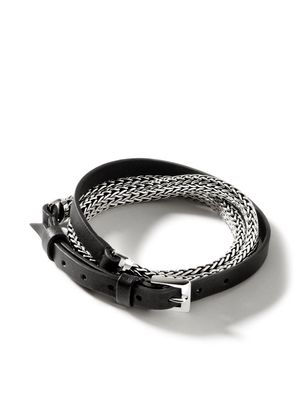 John Hardy sterling silver Icon Wrap leather bracelet