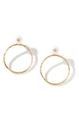 John Hardy Tagua Transformable Hoop Earrings in White/Gold