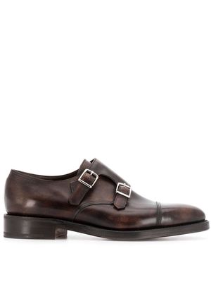 John Lobb buckle monk shoes - Brown