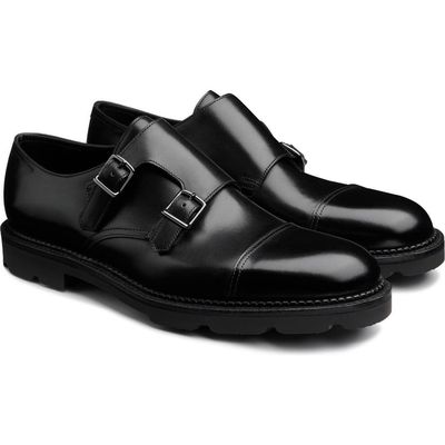 John Lobb William New Standard Double Monk Shoe in Black 