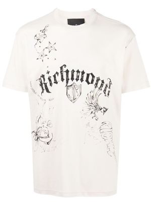 John Richmond Angar logo-print cotton T-shirt - Neutrals