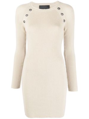 JOHN RICHMOND button-embellished detail dress - Neutrals