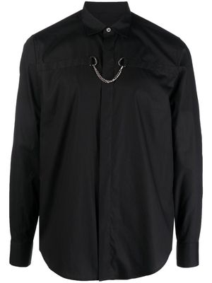 John Richmond chain-detail cotton shirt - Black