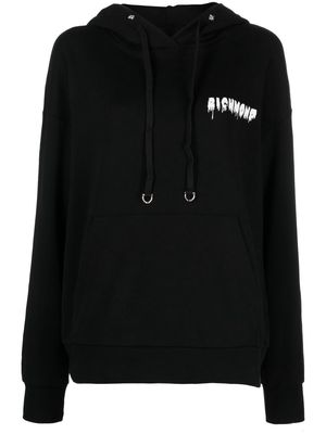 John Richmond chest logo-print detail hoodie - Black
