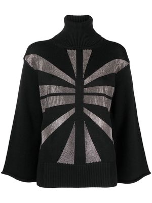 John Richmond crystal-embellished wide-sleeve jumper - Black