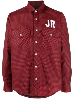 John Richmond dogtooth-print wool shirt - Red