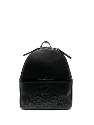 John Richmond embossed-logo faux-leather backpack - Black