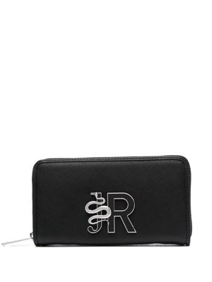 John Richmond embossed-logo faux-leather wallet - Black
