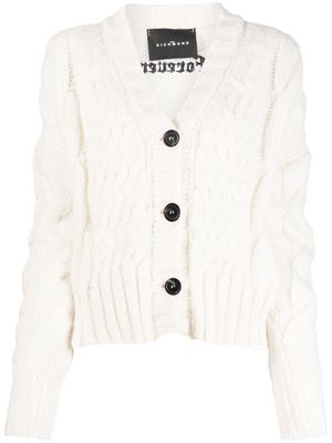 John Richmond embroidered-Forever detail cardigan - White