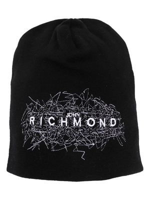 John Richmond embroidered-logo wool beanie - Black