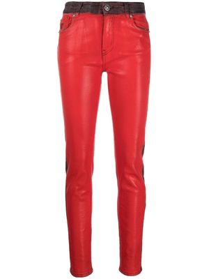 John Richmond faded-effect denim jeans - Red