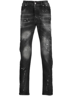 John Richmond faded-effect splatter jeans - Black
